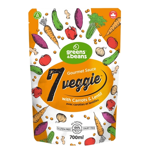 Greens & Beans - 7 Veggie Pasta Sauce with Carrot & Lentil 700ml, 1 Each