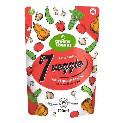 Greens & Beans - 7 Veggie Pasta Sauce with Squash Masala 700ml, 1 Each