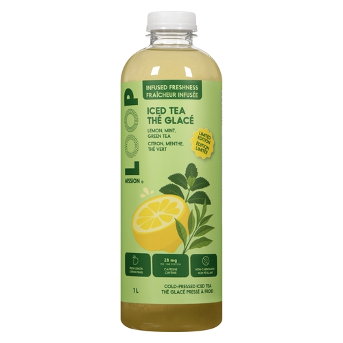 Loop Mission - Cold-Pressed Iced Tea - Lemon, Mint, Green Tea 1l, 1 Each