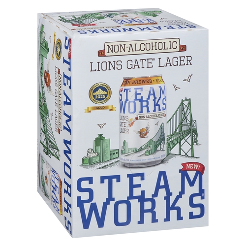Steamworks Non-Alcoholic Beer - Lions Gate Lager 6/355ml, 1 Each