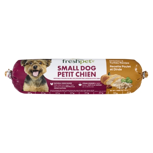 Freshpet Dog Food - Small Dog - Chicken & Turkey Recipe 454g, 1 Each