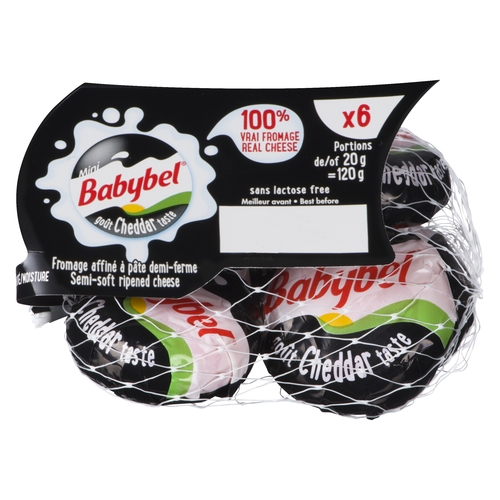 Babybel - Mini - Semi-Soft Ripened Cheese - Cheddar 6/20g, 1 Each