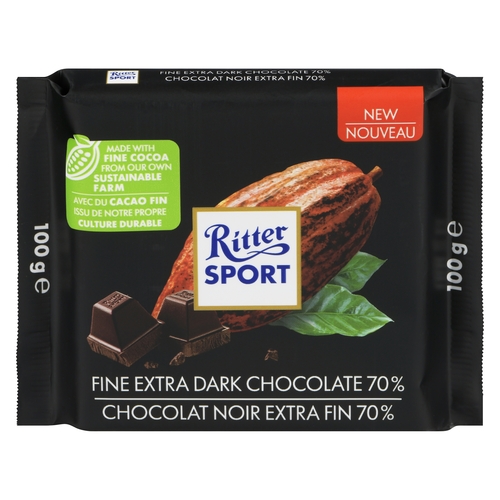 Ritter Sport - Fine Extra Dark Chocolate 70% 100g