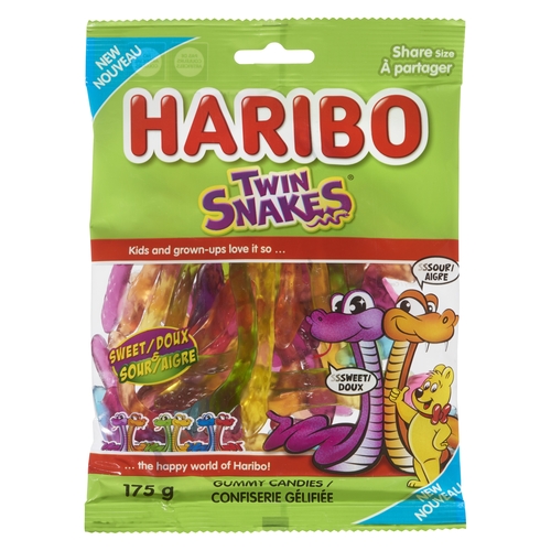 Haribo - Gummy Candies - Twin Snakes 175g, 1 Each