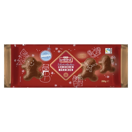 Lambertz - Lebkuchen Gingerbread Men - Milk Chocolate 200g, 1 Each