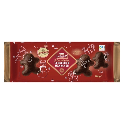 Lambertz - Lebkuchen Gingerbread Men - Dark Chocolate 200g, 1 Each