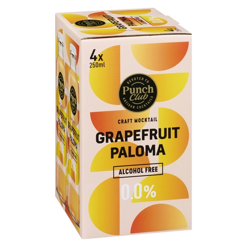Punch Club Craft Mocktail - Grapefruit Paloma 4/250ml, 1 Each