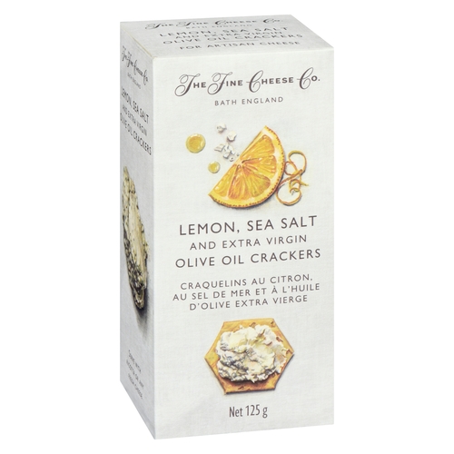 The Fine Cheese Co. - Lemon, Sea Salt & Extra Virgin Olive Oil Crackers 125g, 1 Each
