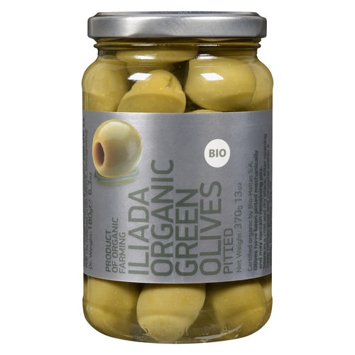 Iliada - Organic Green Olives - Pitted 370g, 1 Each