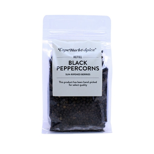 Cape Herb & Spice - Seasoning - Black Peppercorns - Refill 200g, 1 Each