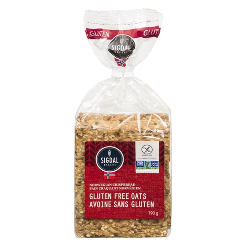 Sigdal Bakeri - Norwegian Crispbread - Gluten Free Oats 190g, 1 Each