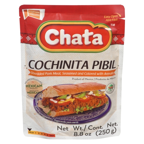 Chata - Cochinita Pibil - Shredded Pork Meat, Seasoned & Coloured with Annato 250g, 1 Each