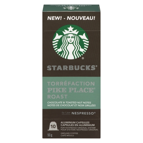 Starbucks - Nespresso Coffee - Pike Place Roast 10's 53g, 1 Each