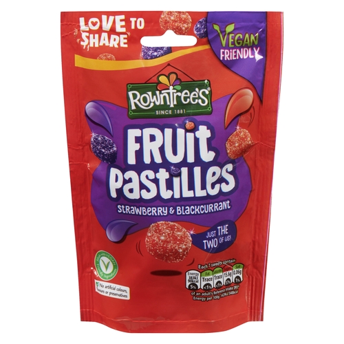 Rowntree's - Fruit Pastilles Candy - Strawberry & Blackcurrant 143g, 1 Each