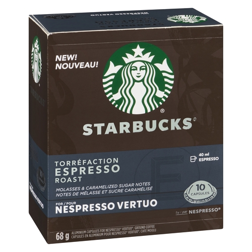 Starbucks - Nespresso Coffee - Espresso Roast 10's 68g, 1 Each