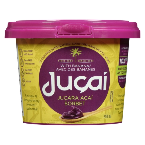 Jucai - Jucara Sorbet with Banana 200ml, 1 Each