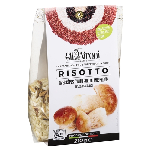 gliAironi - Risotto with Porcini Mushroom - Boletus Edulis 210g, 1 Each
