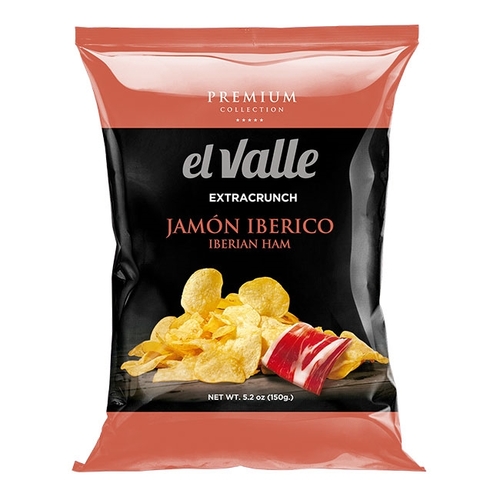 el Valle - Extra Crunch Potato Chips - Jamon Iberico Iberian Ham 150g, 1 Each