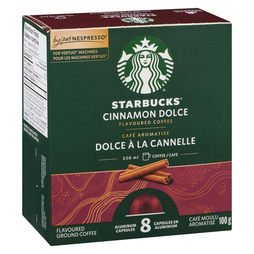 Starbucks Nespresso Flavoured Coffee - Cinnamon Dolce 8's 100g, 1 Each
