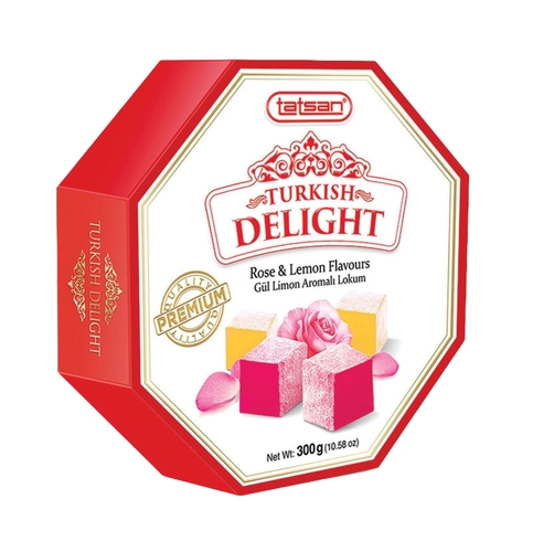 Tatsun Turkish Delight - Rose & Lemon Flavours 300g, 1 Each