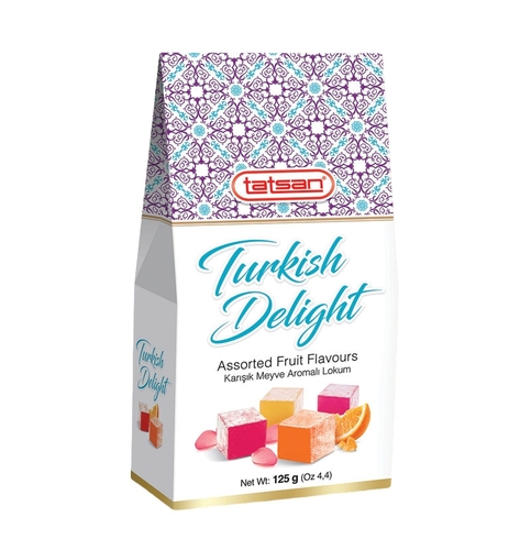 Tatsun Turkish Delight - Assorted Fruit Flavours 125g, 1 Each