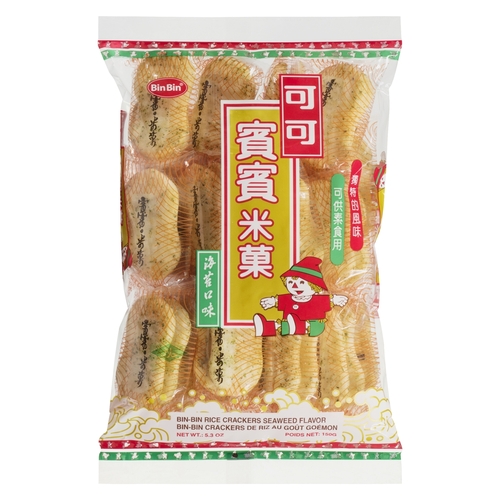 Bin Bin - Rice Crackers - Seaweed 150g, 1 Each