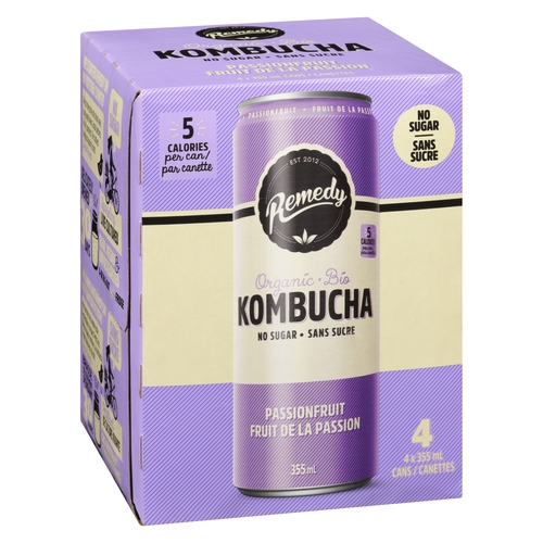 Remedy - Organic Kombucha - Passionfruit 4/355ml, 1 Each