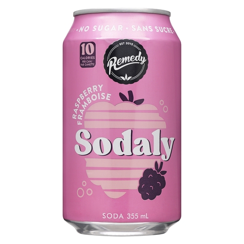 Remedy Sodaly Soda - Raspberry 355ml, 1 Each