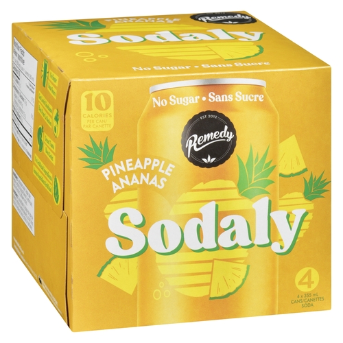 Remedy Sodaly Soda - Pineapple 4/355ml, 1 Each