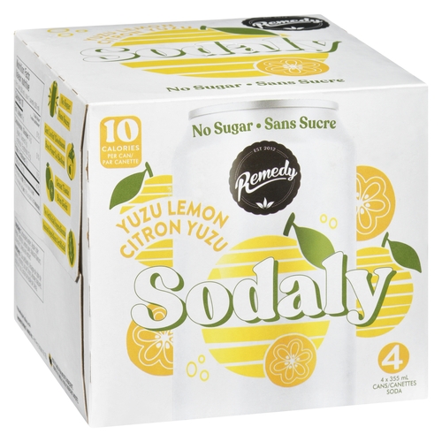 Remedy Sodaly Soda - Yuzu Lemon 4/355ml, 1 Each